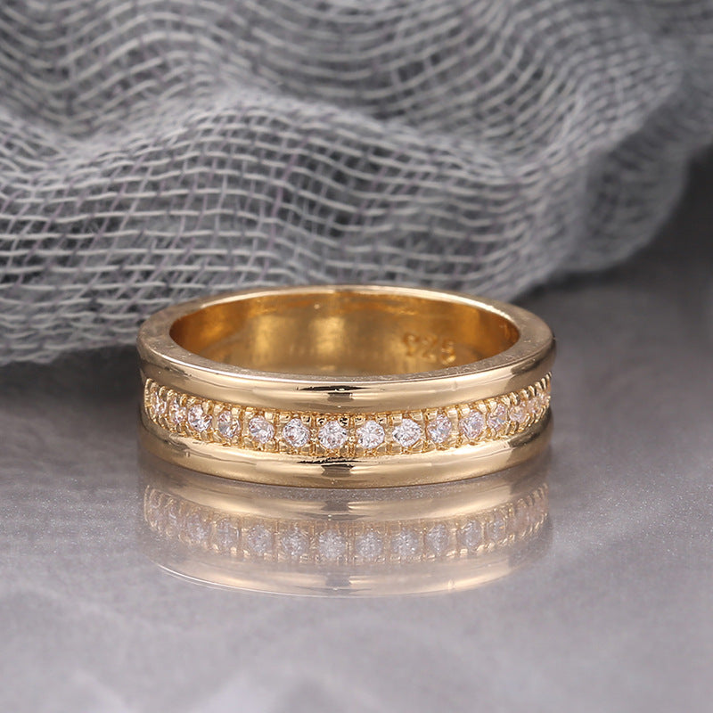 Elegant Gold & Silver Rhinestone Ring – Copper-Plated Fashion Jewelry