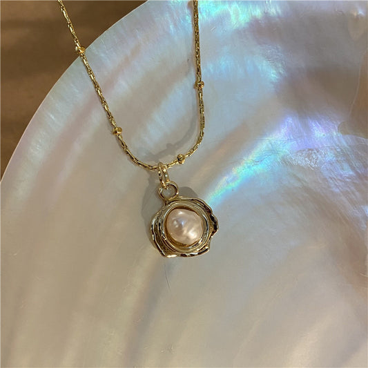 Luxury Retro Baroque Pearl Necklace – Fade-Resistant Titanium Steel Craftsmanship