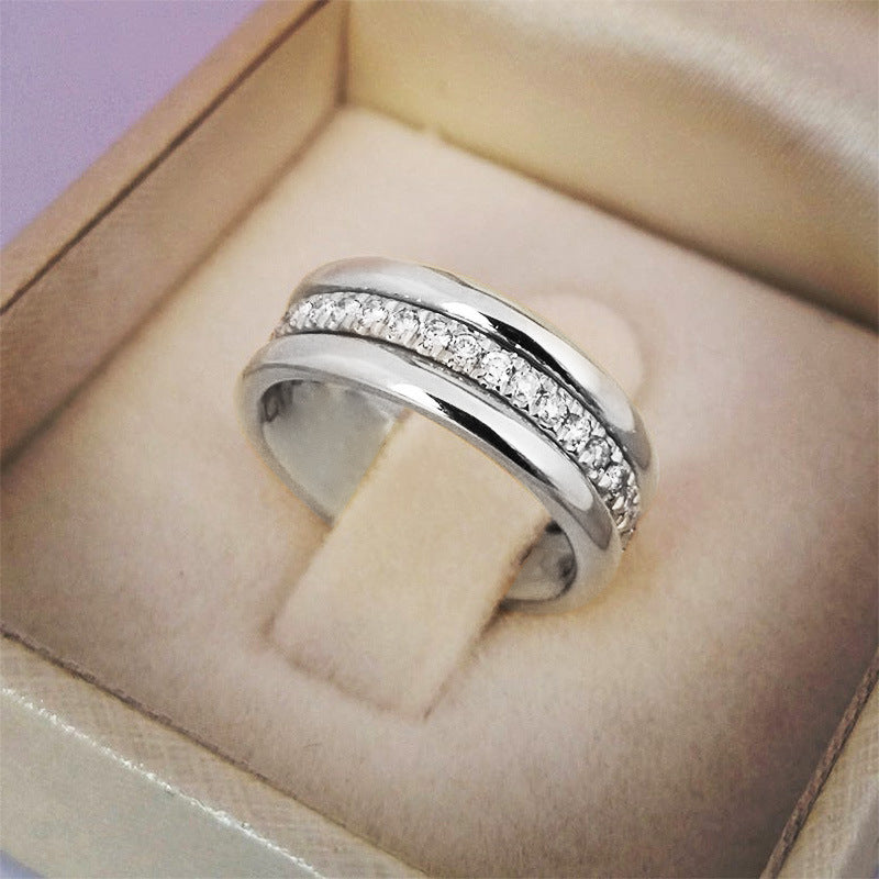 Elegant Gold & Silver Rhinestone Ring – Copper-Plated Fashion Jewelry