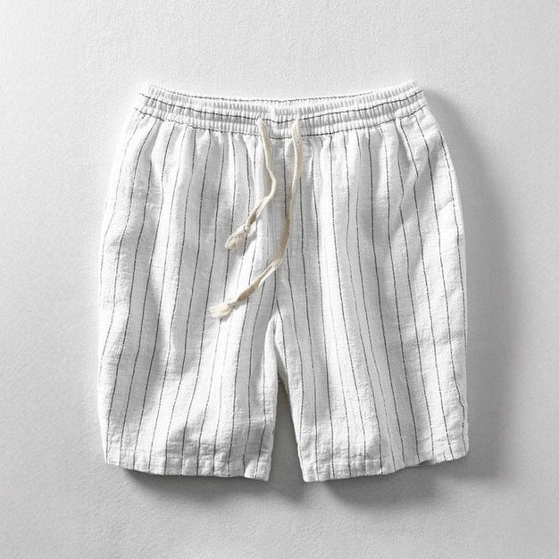 Men's Summer Stripes Pattern Printed Casual Cropped Pants