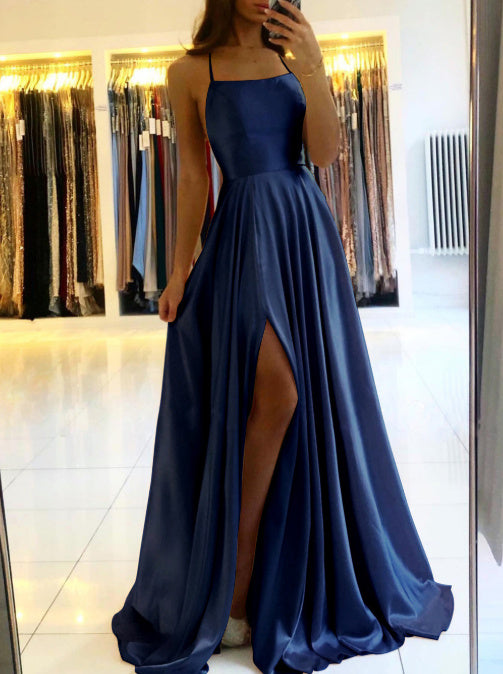 Elegant Multicolor Plus And Extra Size Evening Gown Prom Maxi Dress Sling Glossy Satin